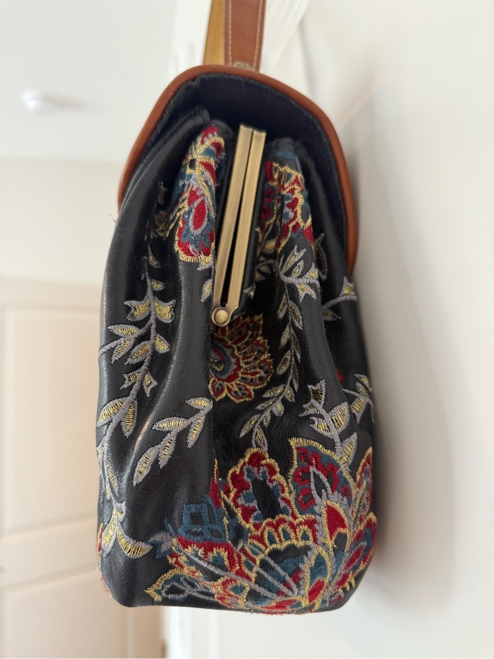 Patricia Nash Floral Embroidered Top-Handle Satchel Bag - Picture 5 of 15